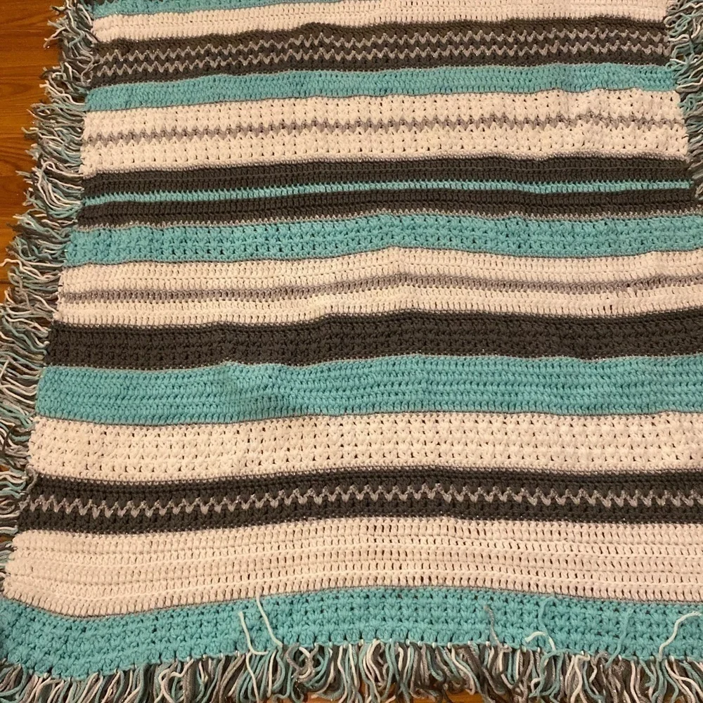 Hand Crafted Crochet Baby Blanket 45” x 45” (GE)